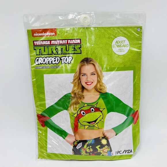 Teenage Mutant Ninja Turtles Raphael Crop Top Adult Standard Up To Size 8 Green - Picture 1 of 3
